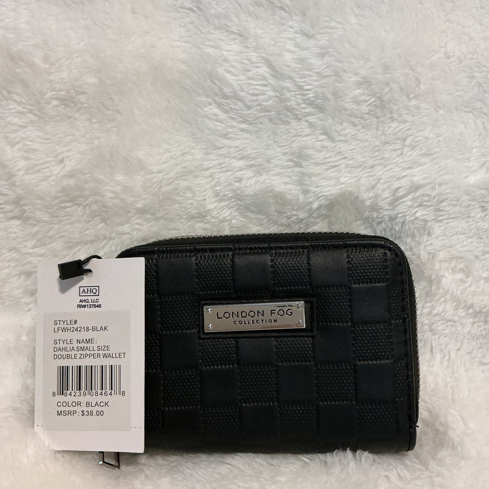 London Fog Black Checkered Wallet